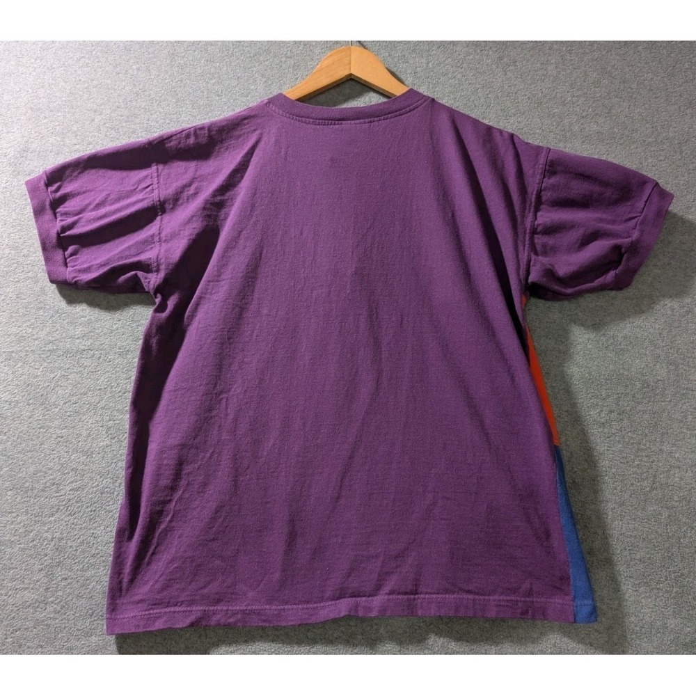 VTG Detour Colorblock Henley Shirt Mens Small Purple Red Blue Made In Brazil - Picture 2 of 8